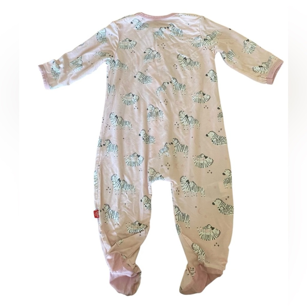Magnetic Me Pink Little One Zebra Modal Footie 3-6 months - Picture 7 of 8